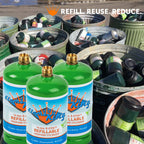 Flame King 1lb Refillable Propane Tank LP Cylinder- 2 Pack Eco Friendly Sustainable Tank