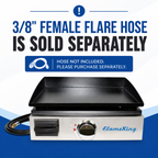 Flame King 17 inch LP Griddle with Small Regulator for RV pullout