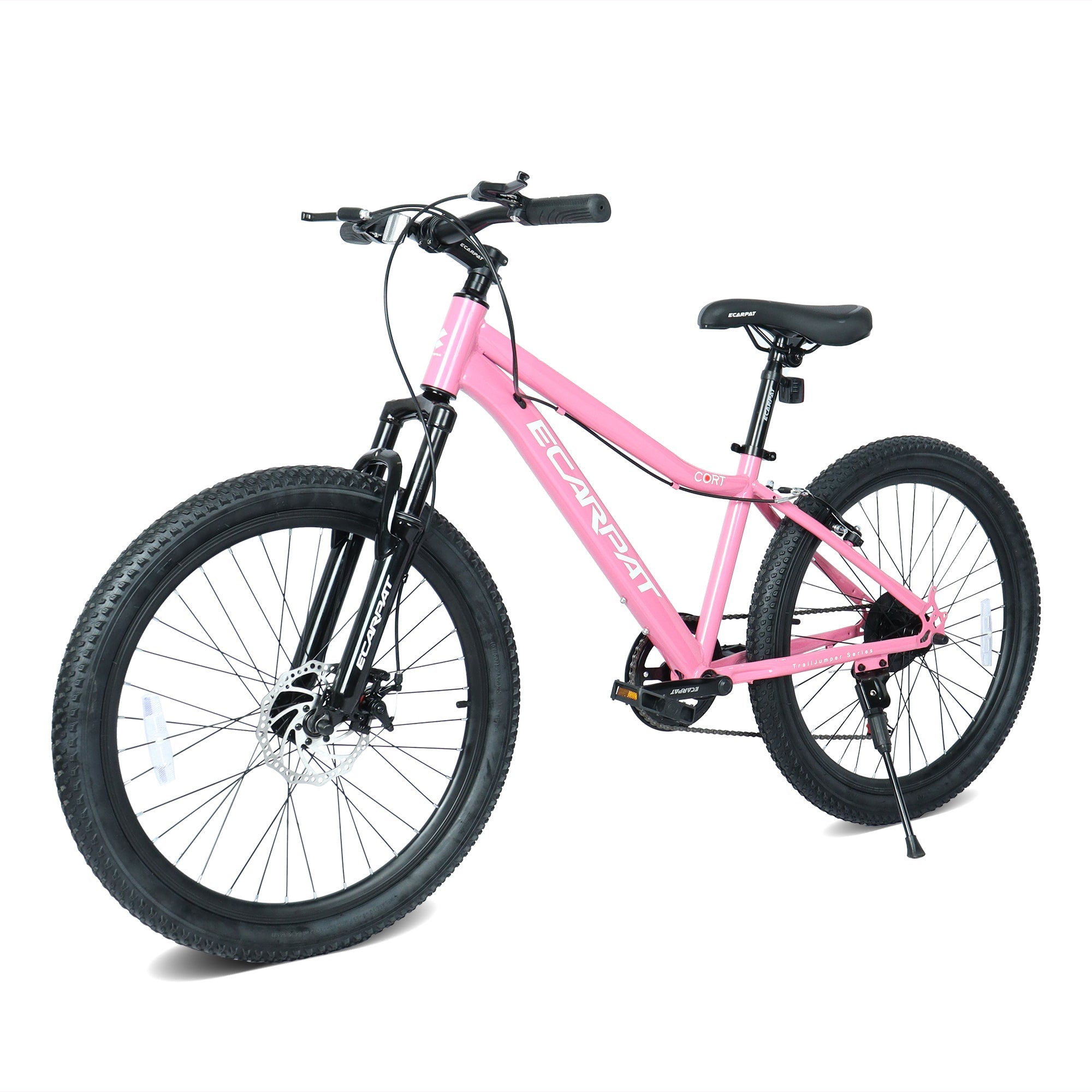24" Youth Mountain Bike (Pink) - 7-Speed, Front Suspension & Hybrid Brakes