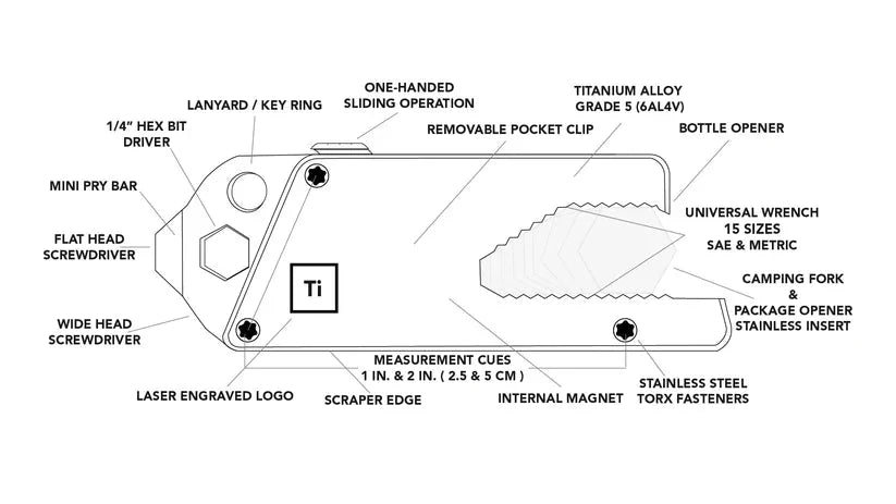 BIG IDEA DESIGN-  TPT Slide : Titanium Pocket Tool (Stonewashed)