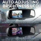 Master Tailgaters 10.5" Rear View Mirror with 4.3" LCD Screen + Dimming + Adjustable Guide Lines + Compass & Temperature