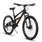26" RidgeLine Adult Mountain Bike | 21-Speed Hardtail (Black-Orange)