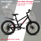 20” Kids Mountain Bike – TrailKid | Front Suspension | 7-Speed | Black