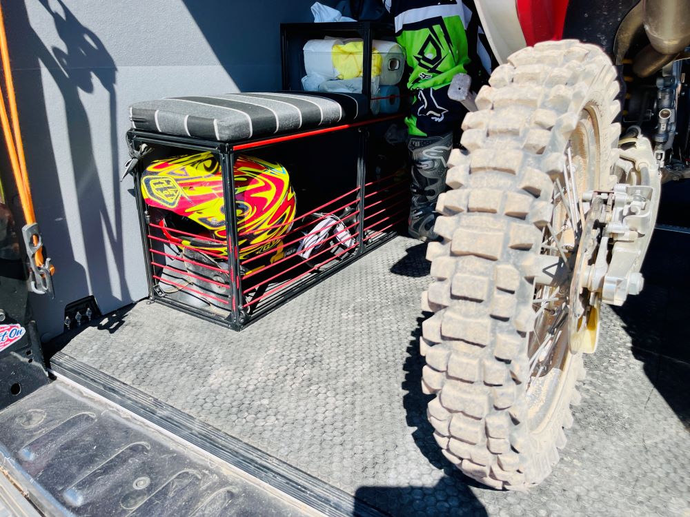 Van Wheel Well Bench Storage - Camper Van Conversion DIY Kit
