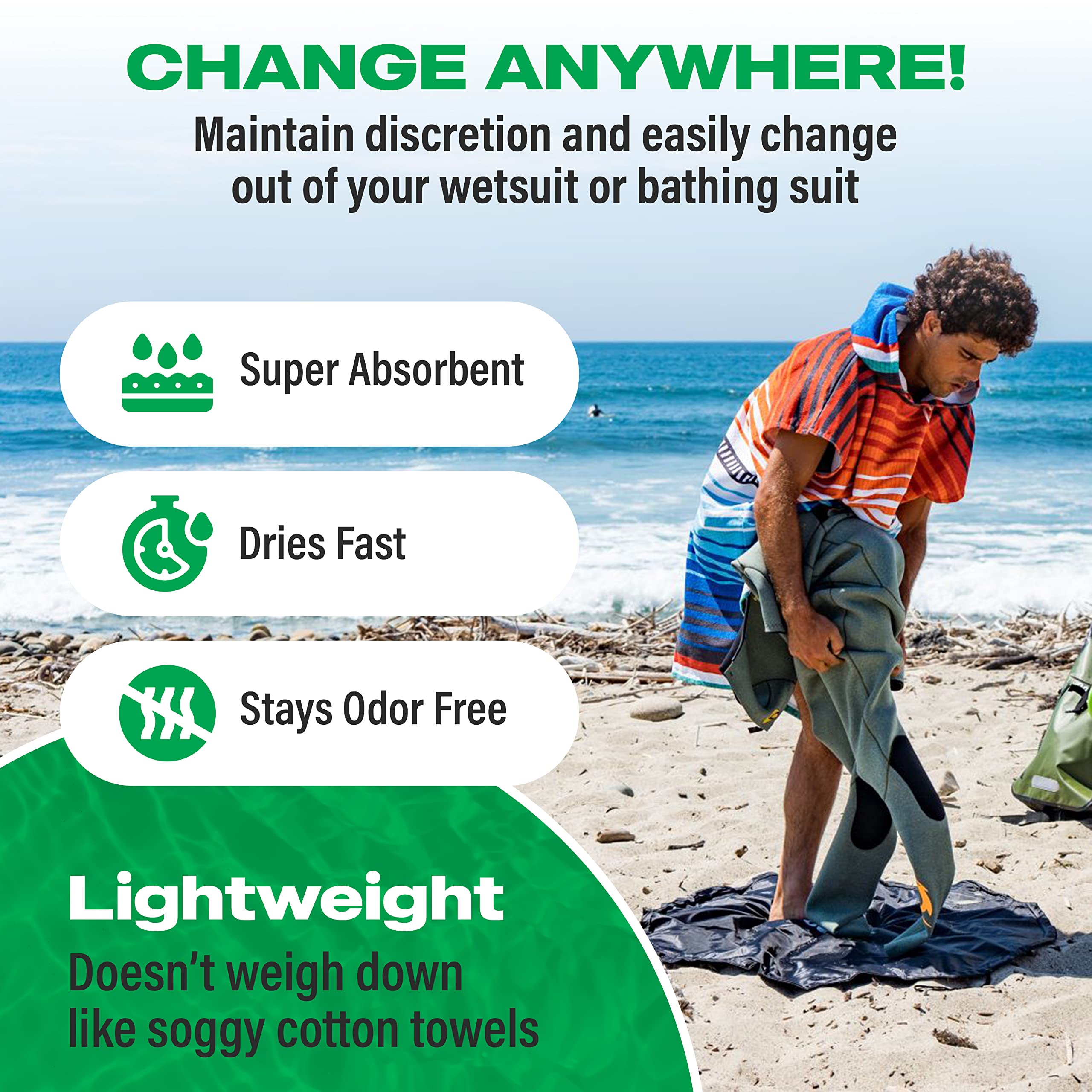Changing Towel Poncho | Solid Colors | Medium and Large