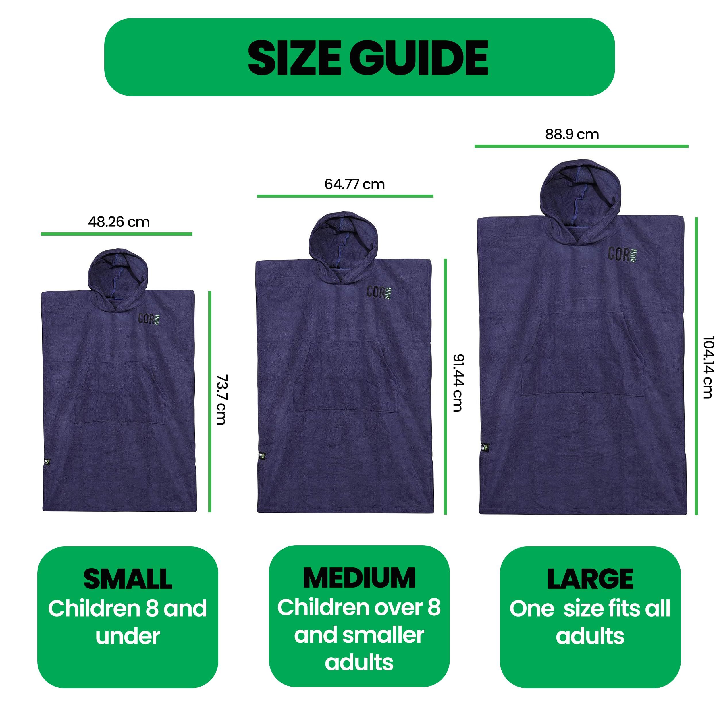Changing Towel Poncho | Solid Colors | Medium and Large