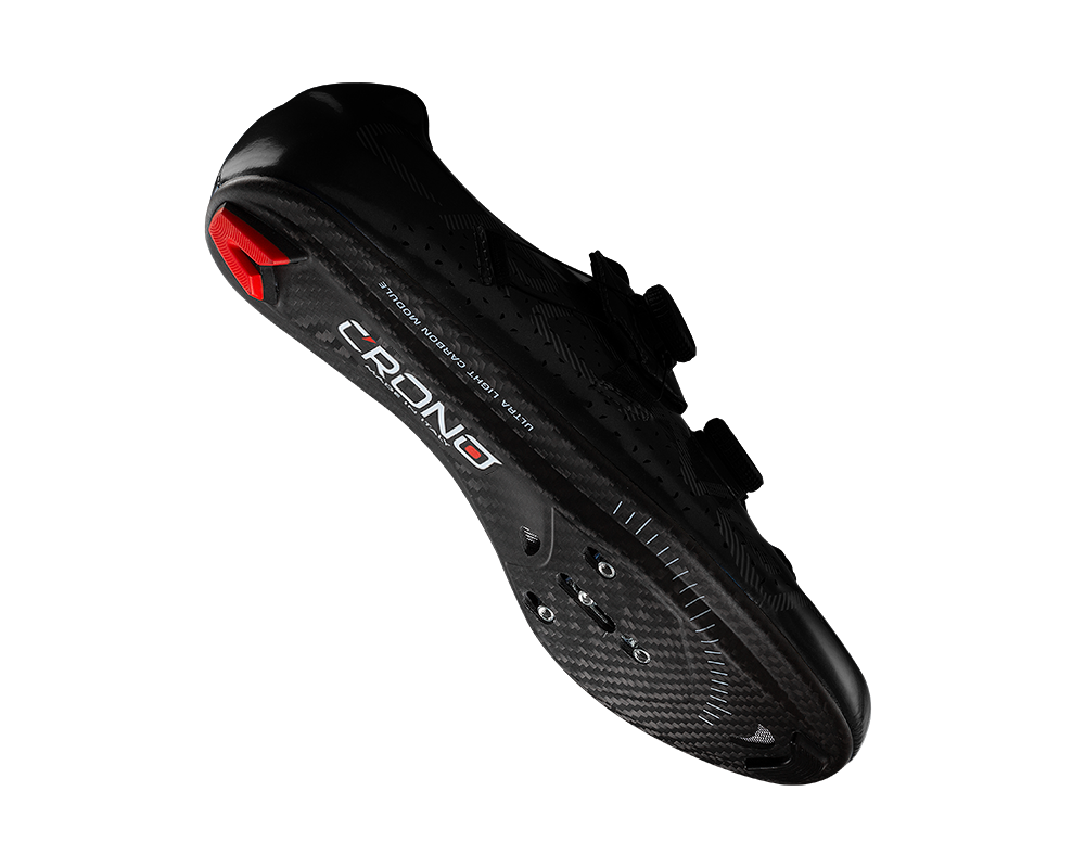 CRONO CV1 Vintage Road Cycling Shoes - Black w/Carbon Fiber Soles - Size 46
