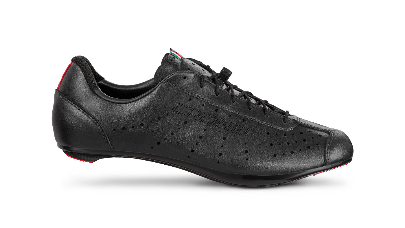 CRONO CV1 Vintage Road Cycling Shoes - Black w/Carbon Fiber Soles - Size 46