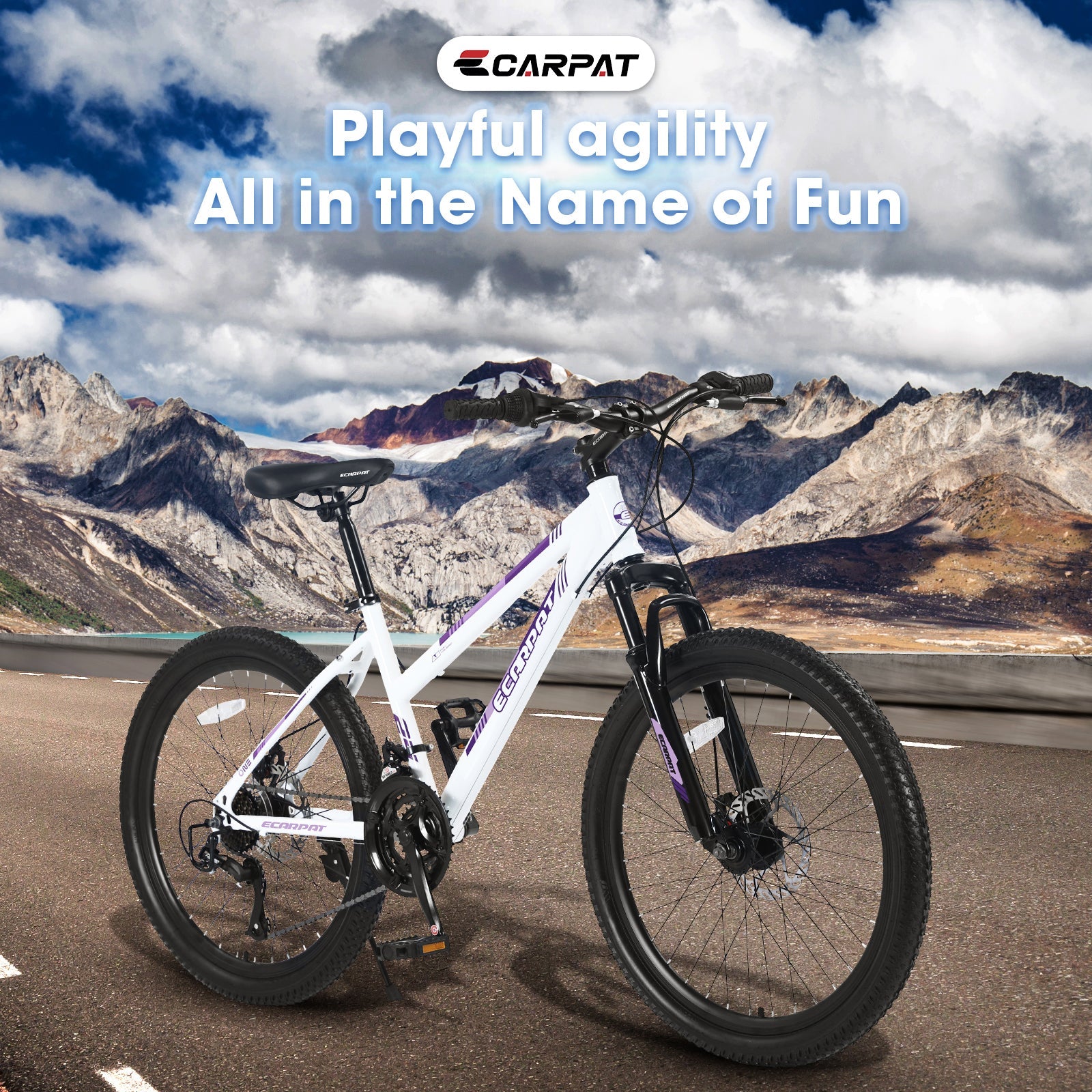 26" Women & Teen Mountain Bike - Shimano 21-Speed, Dual Disc Brakes & 100mm Front Suspension