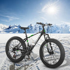 26" Elecony Fat Tire Mountain Bike - Full Shimano 21-Speed, Dual Disc Brakes & Front Suspension