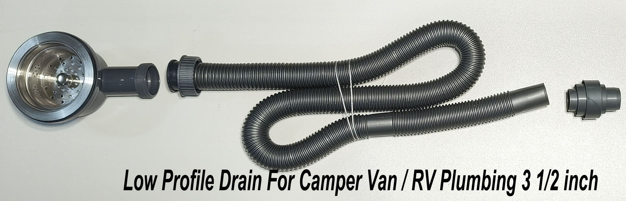 Low Profile Drain For Camper Van / RV Plumbing 3 1/2 inch