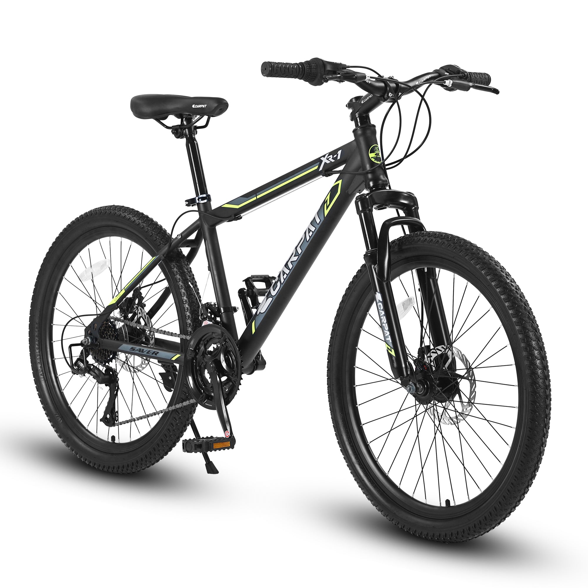 24" Kids & Youth Mountain Bike - Shimano 21-Speed, Dual Disc Brakes & Front Suspension