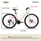 700C Road Bike – UrbanRide | 21-Speed | Disc Brakes | Cream