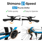 700C Road Bike – UrbanRide | 21-Speed | Disc Brakes | Black Blue