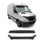 2006-2013 Mercedes Sprinter W906 Sun Visor & Bug Shield Hood Deflector Kit 2Pcs Smoke