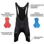 Pro Men’s Black Cycling Bib Shorts – Dual 3D Gel Pad Options for Customized Comfort & Performance