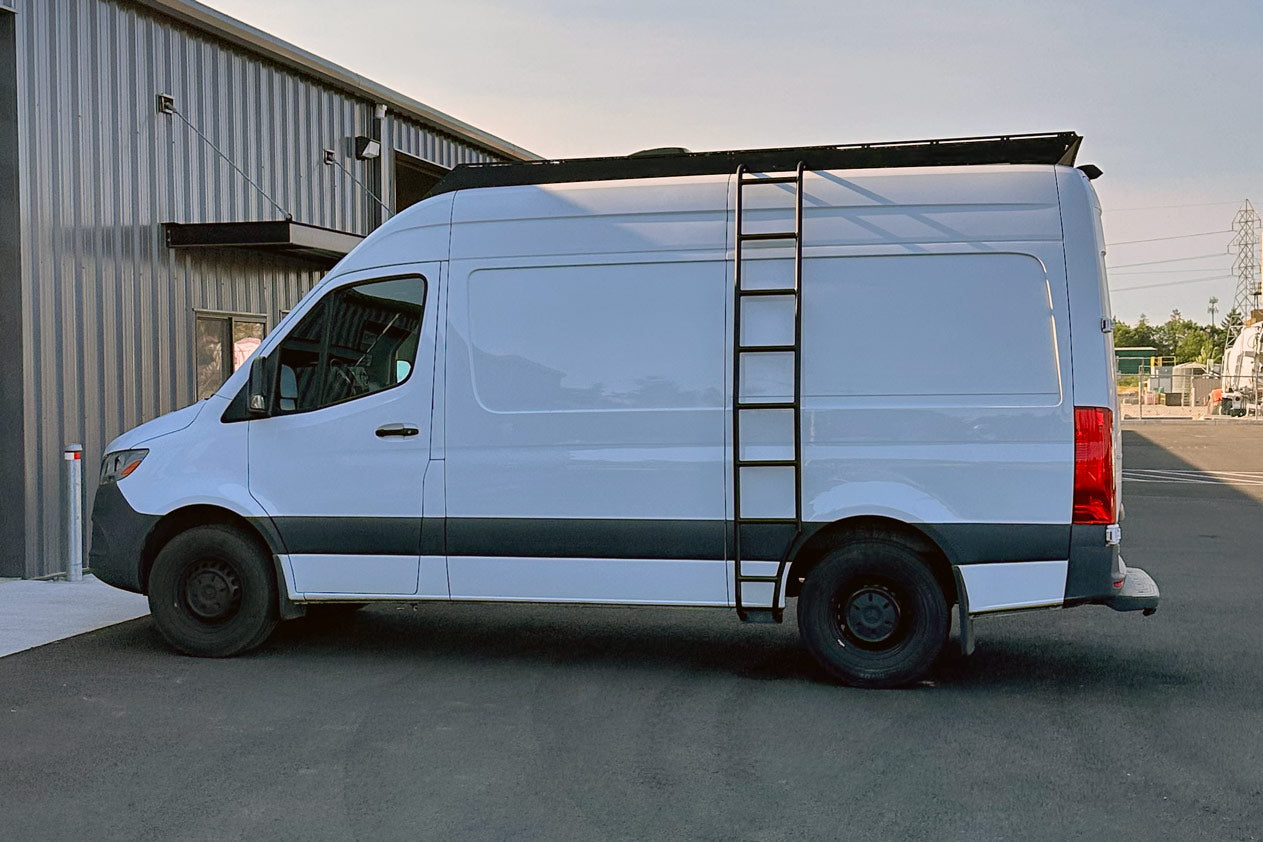 Sprinter Wheel Wrap Side Ladder (New Flat Step Design)