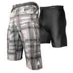 Enduro Men’s MTB Shorts with Padded Underliner – Trail-Ready Comfort and Performance (Grey, Black, or Plaid)