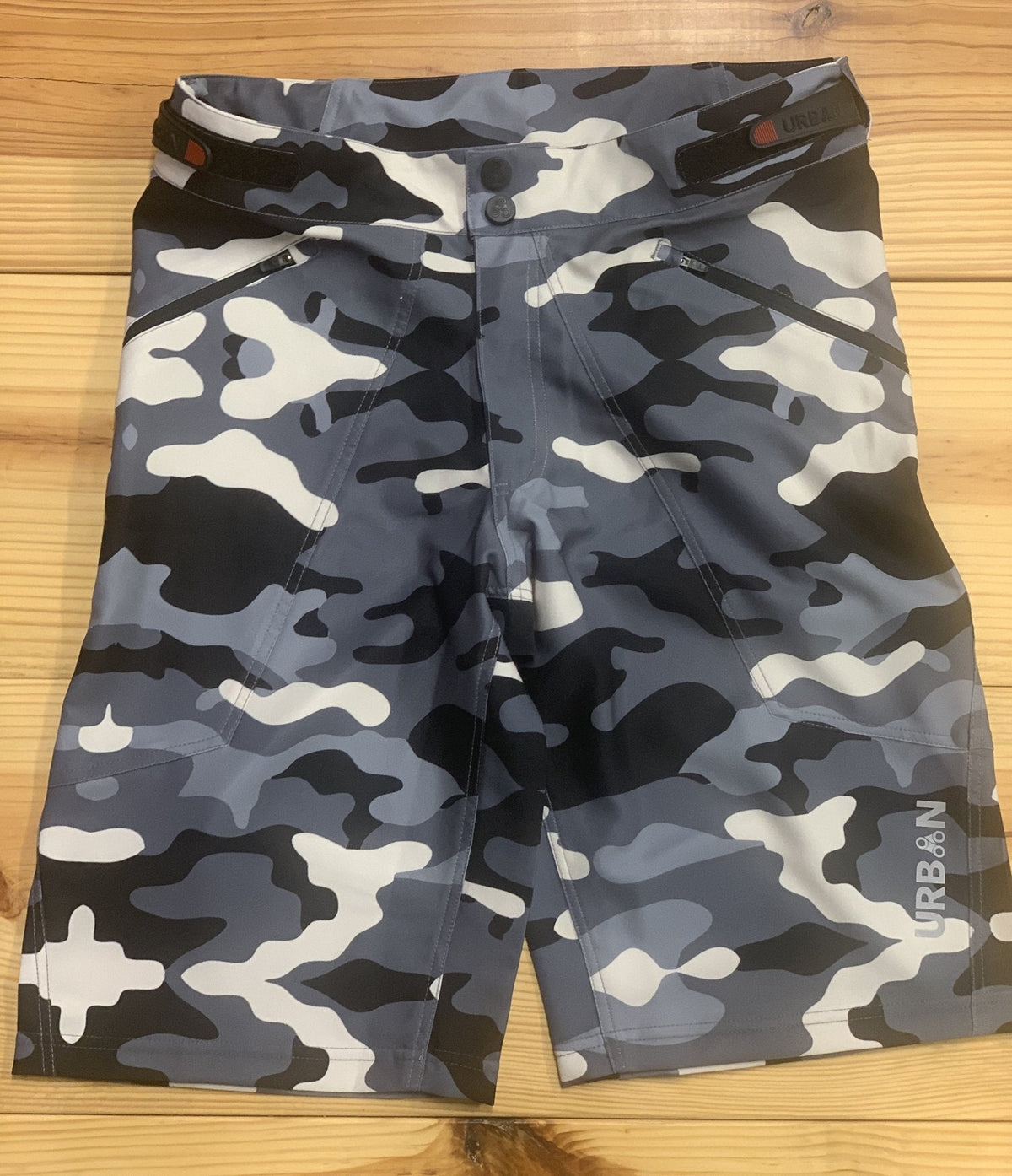 The Shredder Camo — Men's MTB Shorts with Detachable Padded Undershorts | Green & Black Camo