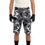 The Shredder Camo — Men's MTB Shorts with Detachable Padded Undershorts | Green & Black Camo