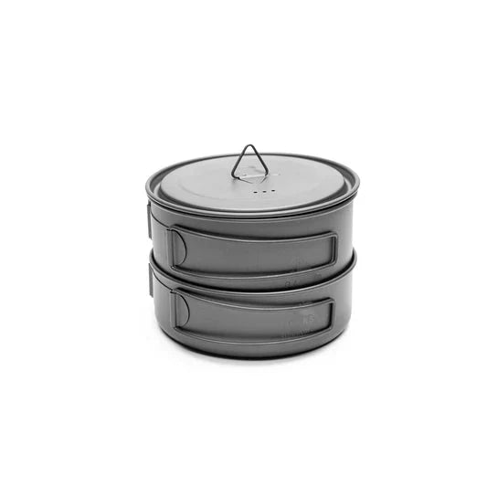 TOAKS Titanium Compact Cookset 2pcs | Ultralight Titanium Camping Cookware Set
