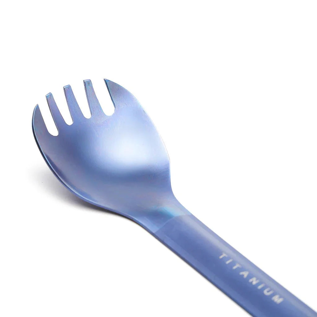 TOAKS Titanium Long Handle Spork with Polished Bowl | Ultralight Backpacking Utensil