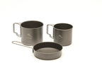 TOAKS Titanium Pan/Pot/Mug Combo Set (3 pcs) | Ultralight Titanium Camping Cookware
