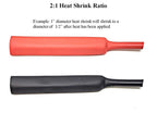 Black and Red 2:1 Polyolefin Heat Shrink Tube Tubing - Various Inner Diameter Options Available